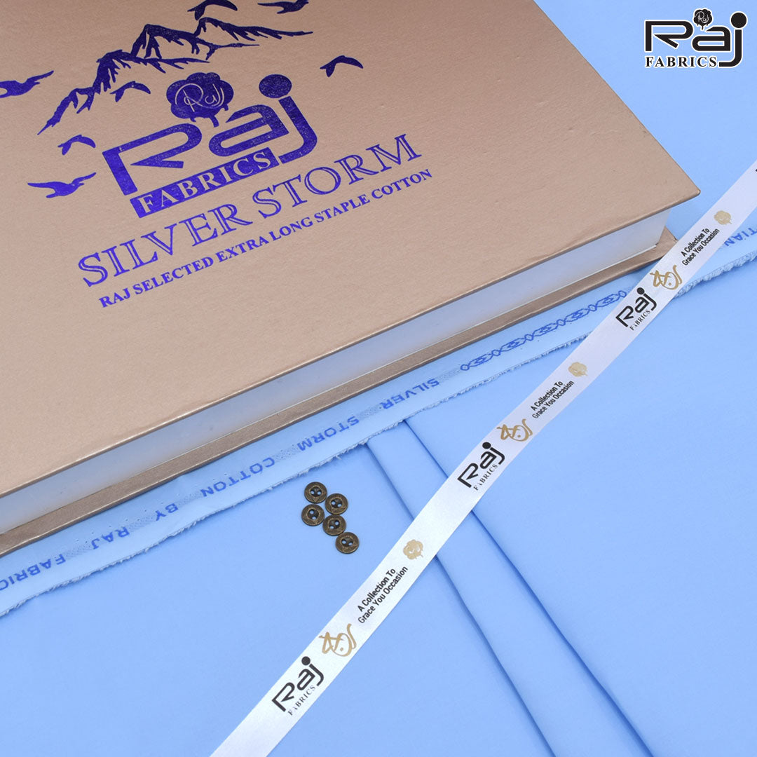 Silver Storm | Latha | Stiff Finish | Baby Blue